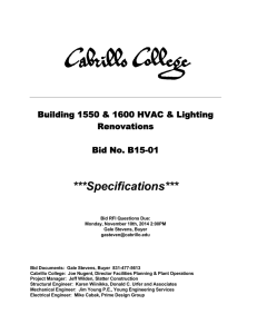 ***Specifications*** Building 1550 &amp; 1600 HVAC &amp; Lighting Renovations