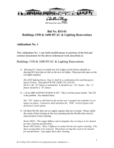 Bid No. B15-01 Buildings 1550 &amp; 1600 HVAC &amp; Lighting Renovations