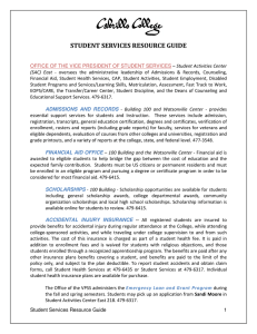 STUDENT SERVICES RESOURCE GUIDE