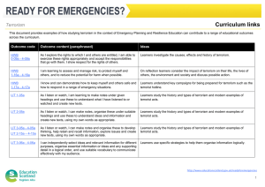 Curriculum links Terrorism