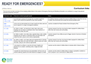Curriculum links Utilities failure