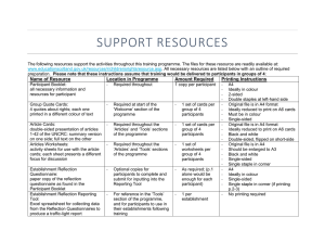 SUPPORT RESOURCES