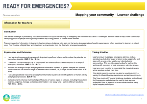 Mapping your community – Learner challenge Severe weather Information for teachers