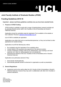 Joint Faculty Institute of Graduate Studies (JFIGS)  Funding Guidelines 2015-16