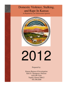 2012 Domestic Violence, Stalking, and Rape In Kansas