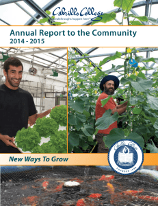 Annual Report to the Community  New Ways To Grow 2014 - 2015