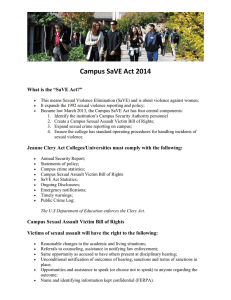 Campus SaVE Act 2014 What is the “SaVE Act?”