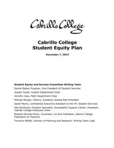 Cabrillo College Student Equity Plan