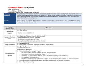 Committee Name:  Faculty Senate Date:  03/15/2016