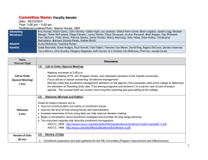 Committee Name:  Faculty Senate Date:  09/23/2014