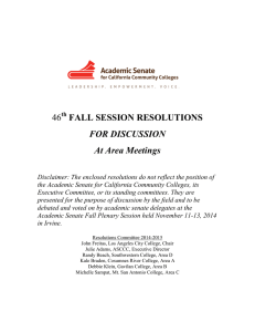 46 FALL SESSION RESOLUTIONS FOR DISCUSSION