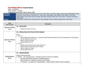 Committee Name:  Faculty Senate Date:  11/18/2014