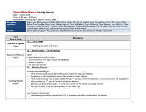 Committee Name:  Faculty Senate Date:  12/02/2014