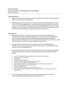 Faculty Senate Communication and Organization Challenges Nov. 18, 2014 Communication