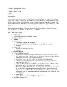Cabrillo College Faculty Senate Tuesday, April 8 , 2014 3-5 P.M.