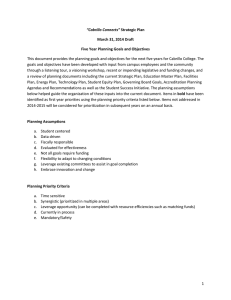 “Cabrillo Connects” March 31, 2014 Draft Five Year Planning Goals and Objectives