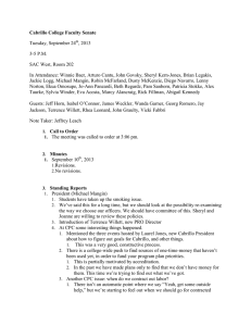 Cabrillo College Faculty Senate Tuesday, September 24 , 2013 3-5 P.M.