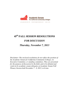 45 FALL SESSION RESOLUTIONS FOR DISCUSSION