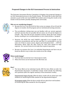 Proposed Changes to the SLO Assessment Process in Instruction