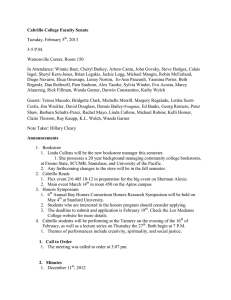 Cabrillo College Faculty Senate Tuesday, February 5 , 2013 3-5 P.M.