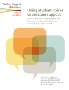 Using student voices to redefine support Student Support defined