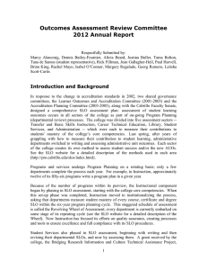 Outcomes Assessment Review Committee 2012 Annual Report