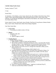 Cabrillo College Faculty Senate  Tuesday, October 2 , 2012