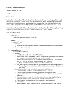 Cabrillo College Faculty Senate  Tuesday, October 16 , 2012