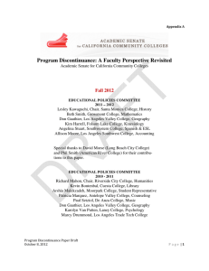 Program Discontinuance: A Faculty Perspective Revisited Fall 2012