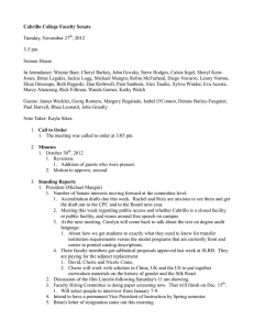 Cabrillo College Faculty Senate  Tuesday, November 27 , 2012