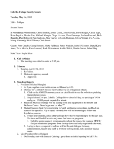 Cabrillo College Faculty Senate  Tuesday, May 1st, 2012 3:00 &ndash; 5:00 pm