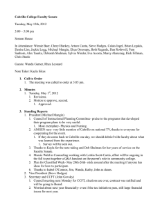 Cabrillo College Faculty Senate  Tuesday, May 15th, 2012 3:00 &ndash; 5:00 pm