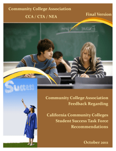 Community College Association Final Version CCA / CTA / NEA Feedback Regarding