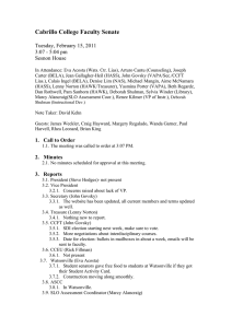 Cabrillo College Faculty Senate  Tuesday, February 15, 2011 3:07 - 5:04 pm