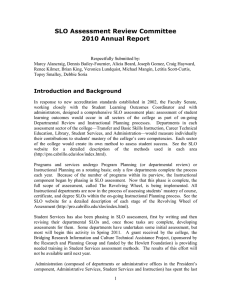 SLO Assessment Review Committee 2010 Annual Report