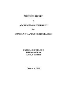 MIDTERM REPORT to ACCREDITING COMMISSION