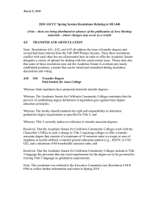 2010 ASCCC Spring Session Resolutions Relating to SB 1440