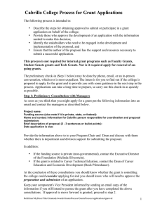 Cabrillo College Process for Grant Applications