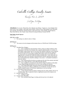 Cabrillo College Faculty Senate  Tuesday Nov 3, 2009 3:02pm-5:08pm