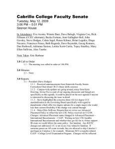 Cabrillo College Faculty Senate Tuesday, May 12, 2009 – 5:01 PM 3:06 PM