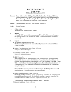 FACULTY SENATE October 8, 2002 3:00pm To 5:00pm, Room 1804