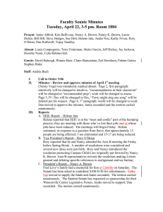 Faculty Senate Minutes Tuesday, April 22, 3-5 pm. Room 1804