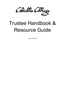 Trustee Handbook &amp; Resource Guide  June 27, 2015
