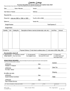 Cabrillo College  Purchase Requisition for Student Senate and Cabrillo Clubs ONLY