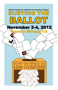 November 2-4, 2012  1 Student Senate for California Community Colleges
