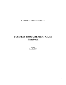 BUSINESS PROCUREMENT CARD Handbook  Revised