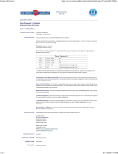 Contract Overview  Southwest Contract Contract Overview