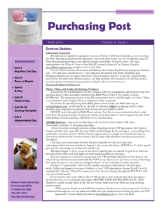 Purchasing Post Contract Updates Volume 8, Issue 5 June 2015