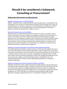 Should it be considered a Subaward, Consulting or Procurement?