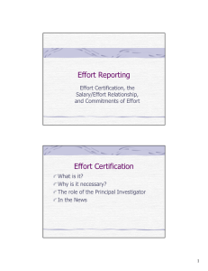 Effort Reporting Effort Certification